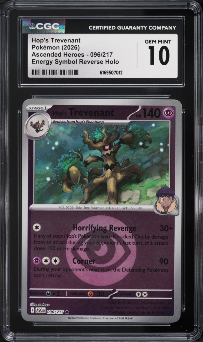2026 Pokemon Mega Ascended Heroes Energy Symbol Reverse Holo Hop's Trevenant #096 CGC 10