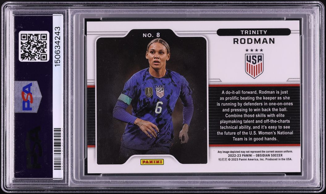 2022 Panini Obsidian Black Colorblast Trinity Rodman #8 PSA 10 GEM MINT - Photo 2