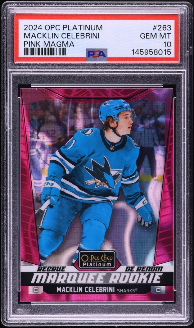 2024 Upper Deck O-Pee-Chee Platinum Pink Magma Macklin Celebrini ROOKIE #263 PSA 10 GEM MINT - Photo 1