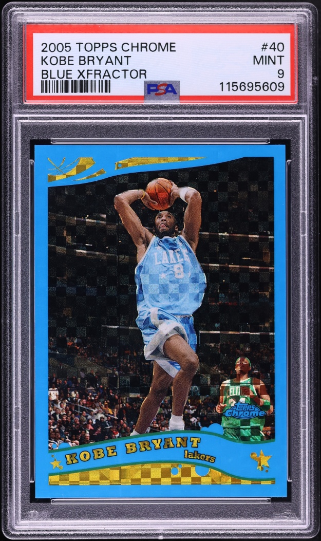 2005 Topps Chrome Blue Xfractor Kobe Bryant /90 #40 PSA 9 MINT - Photo 1