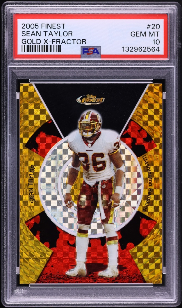 2005 Finest Gold Xfractor Sean Taylor /10 #20 PSA 10 GEM MINT - Photo 1