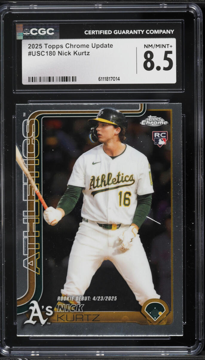 2025 Topps Chrome Update Nick Kurtz ROOKIE #USC180 CGC 8.5 NM-MT+