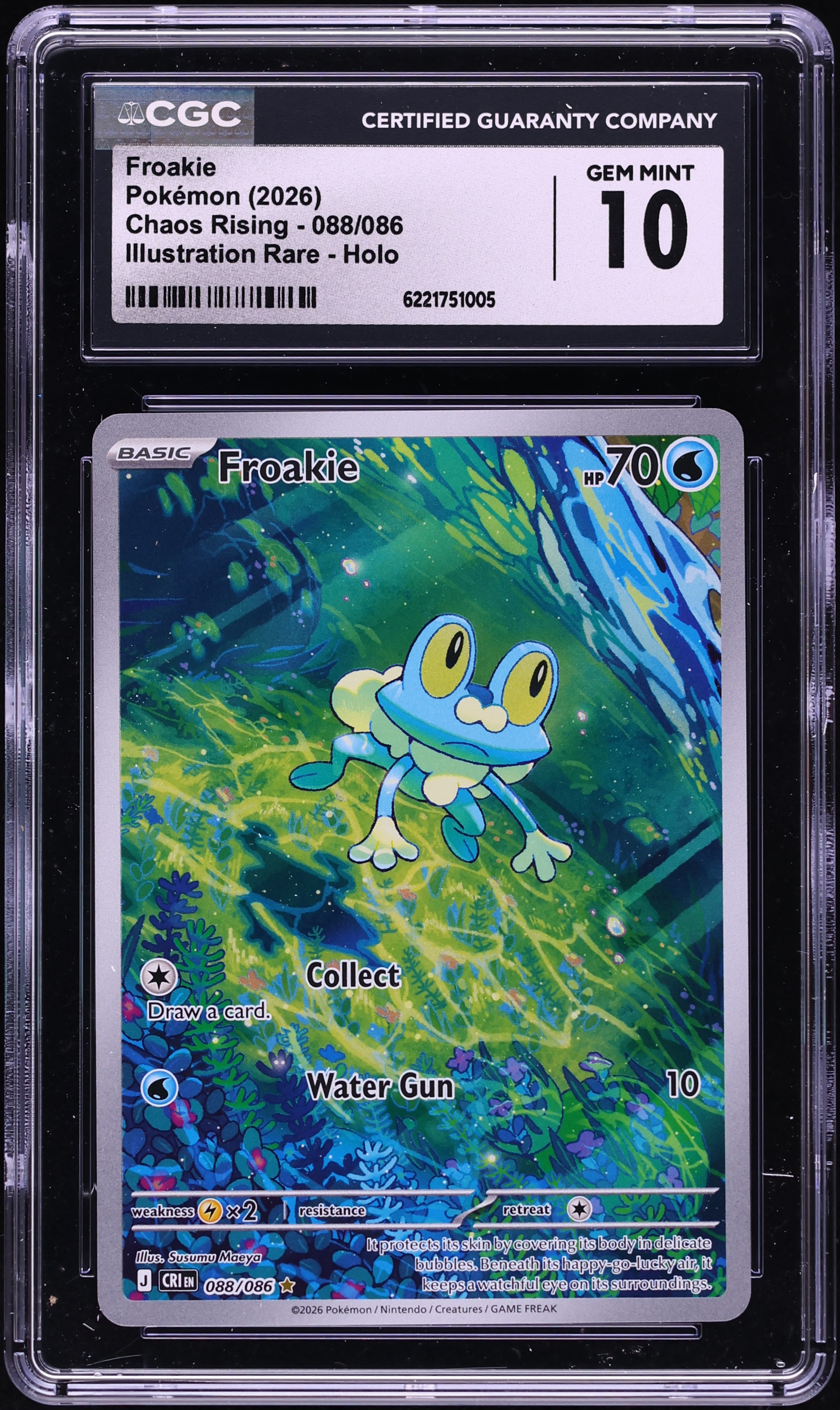 2026 Pokemon Mega Evolution Chaos Rising IR Froakie #88 CGC 10 GEM MINT