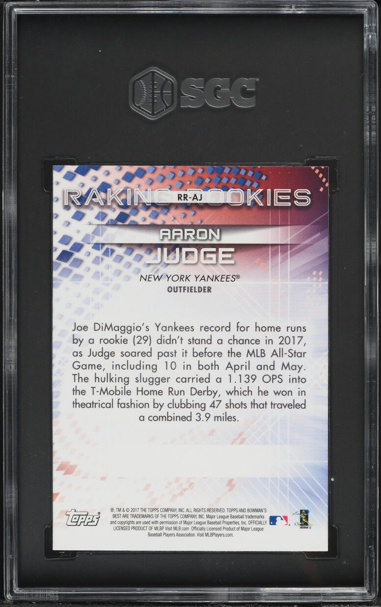 2017 Bowman's Best Raking Rookies Aaron Judge ROOKIE #RR-AJ SGC 10 GEM MINT
