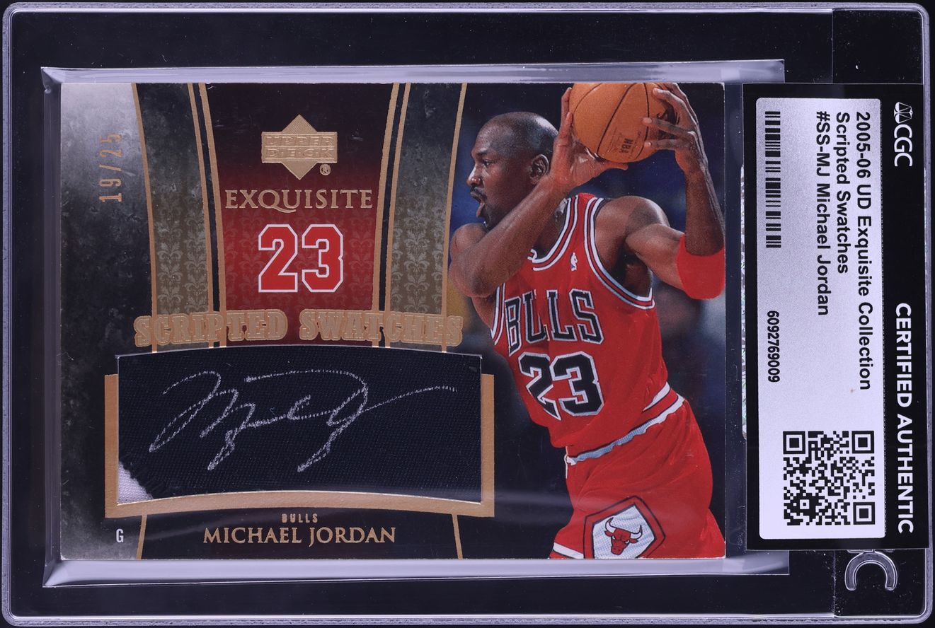 2005 Exquisite Collection Scripted Swatches Michael Jordan PATCH AUTO /25 #SS-MJ CGC AUTH