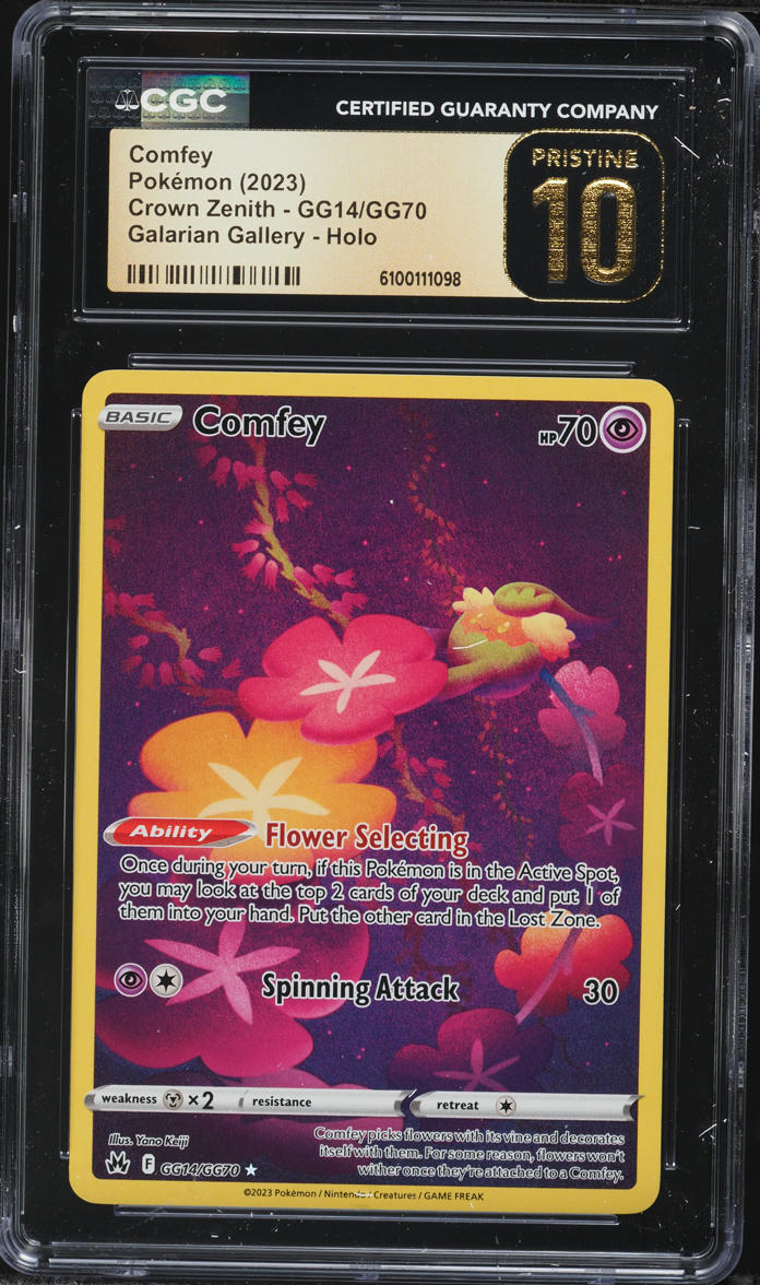 2023 Pokemon Sword & Shield Crown Zenith Full Art Comfey #GG14 CGC 10 PRISTINE