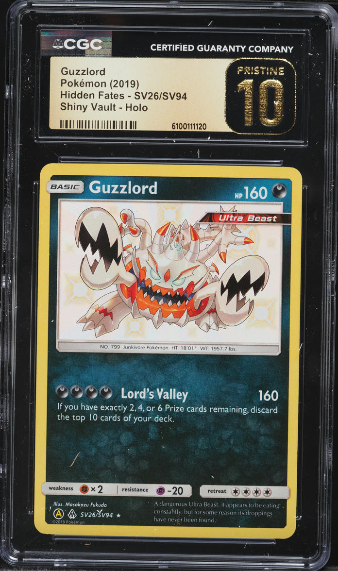 2019 Pokemon Sun & Moon Hidden Fates Shiny Guzzlord #SV26 CGC 10 PRISTINE