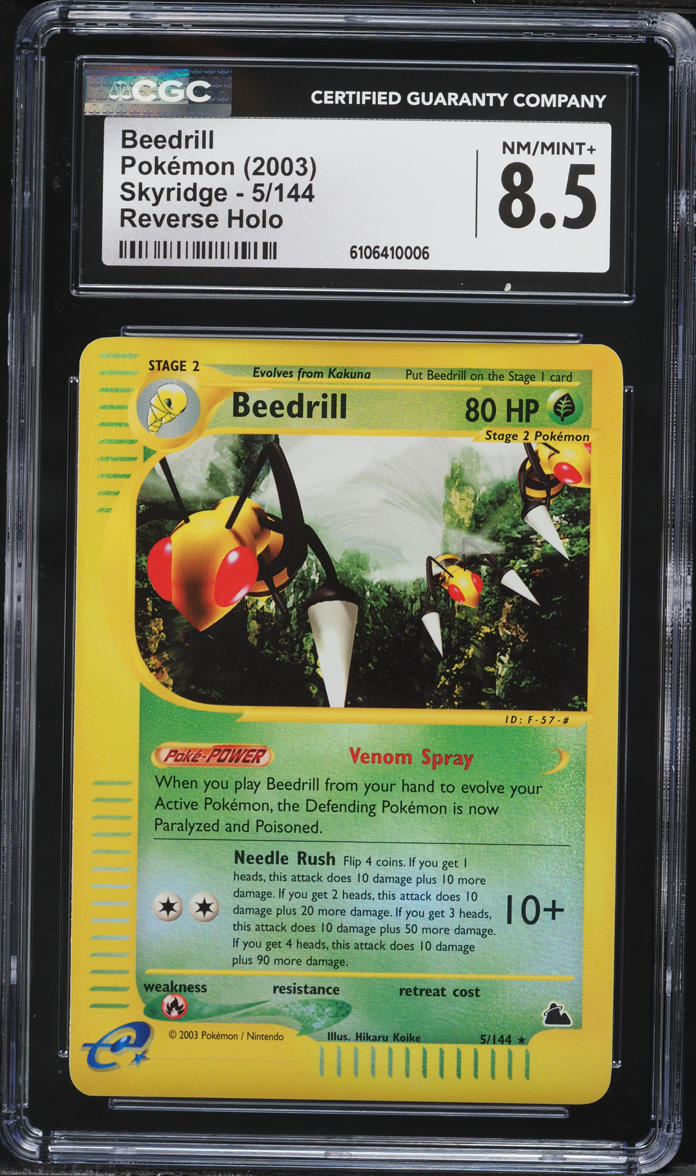 2003 Pokemon Skyridge Reverse Holo Beedrill #5 CGC 8.5 NM-MT+