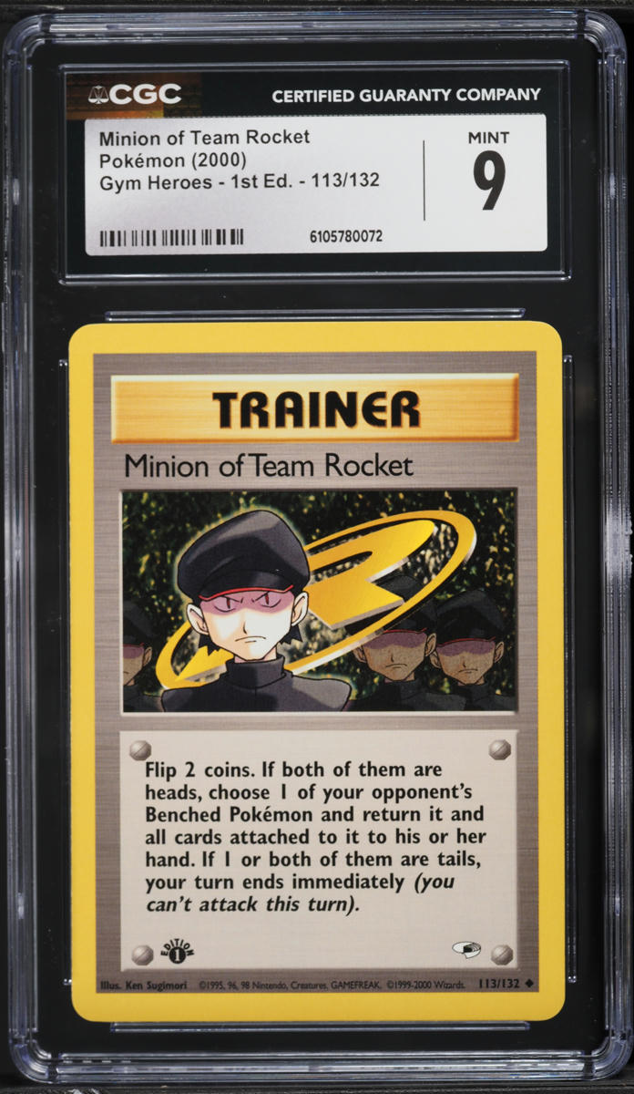 2000 Pokemon Gym Heroes 1st Edition Minion Of Team Rocket #113 CGC 9 MINT