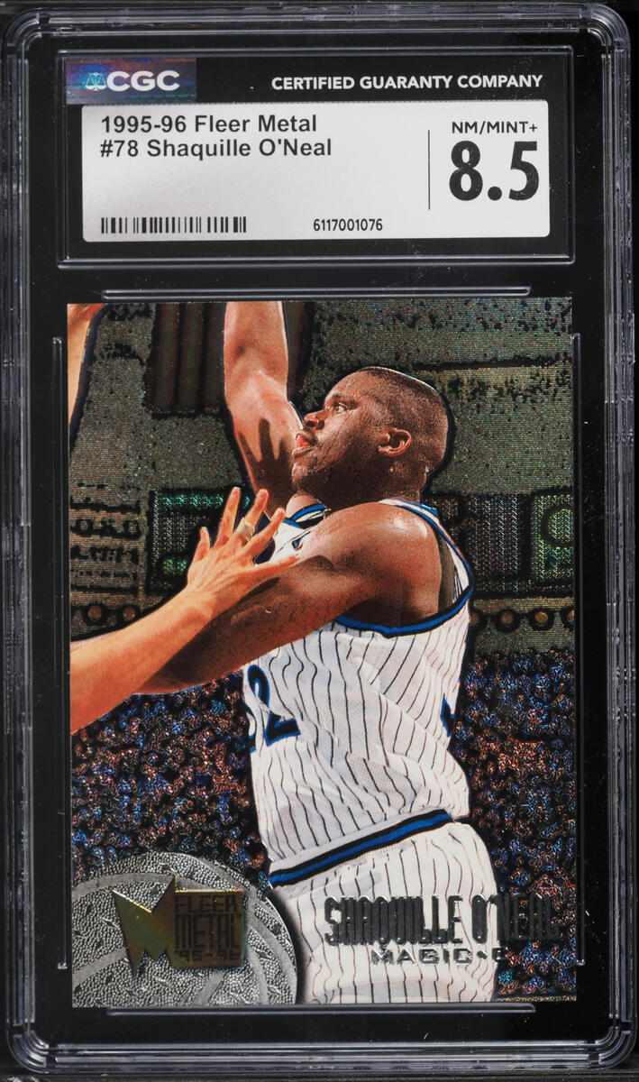 1995 Metal Basketball Shaquille O'Neal #78 CGC 8.5 NM-MT+