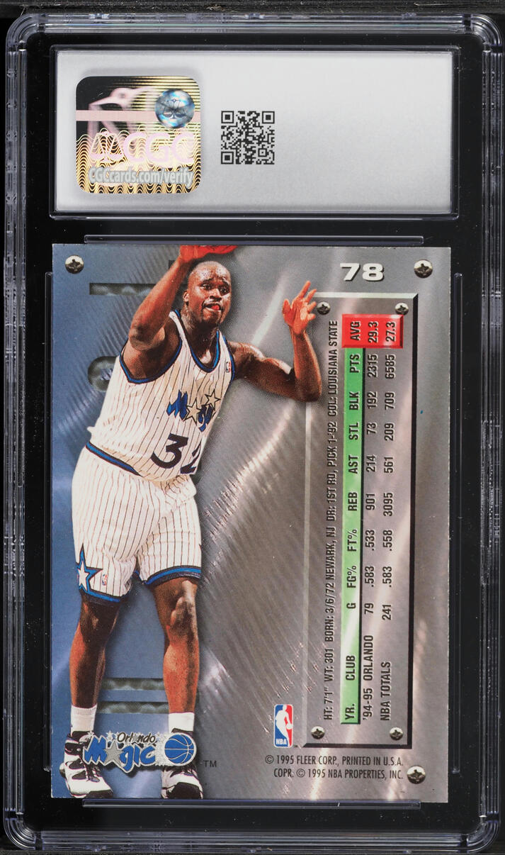 1995 Metal Basketball Shaquille O'Neal #78 CGC 8.5 NM-MT+