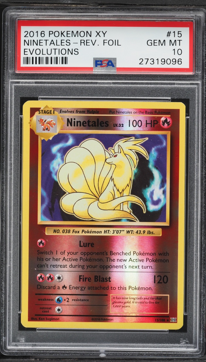 2016 Pokemon XY Evolutions Reverse Holo Ninetales #15 PSA 10 GEM MINT