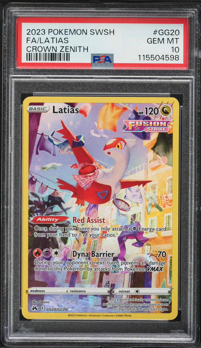 2023 Pokemon Sword & Shield Crown Zenith Full Art Latias #GG20 PSA 10 GEM MINT