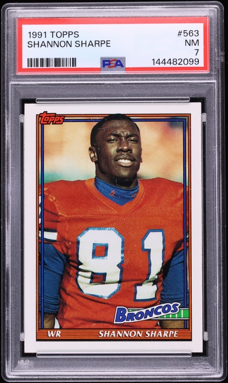 1991 Topps Football Shannon Sharpe #563 PSA 7 NRMT