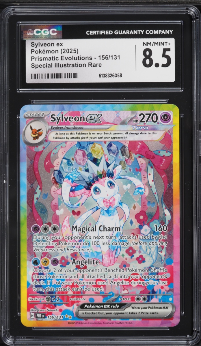 2025 Pokemon Scarlet & Violet Prismatic Evolutions SIR Sylveon EX #156 CGC 8.5 NM-MT+
