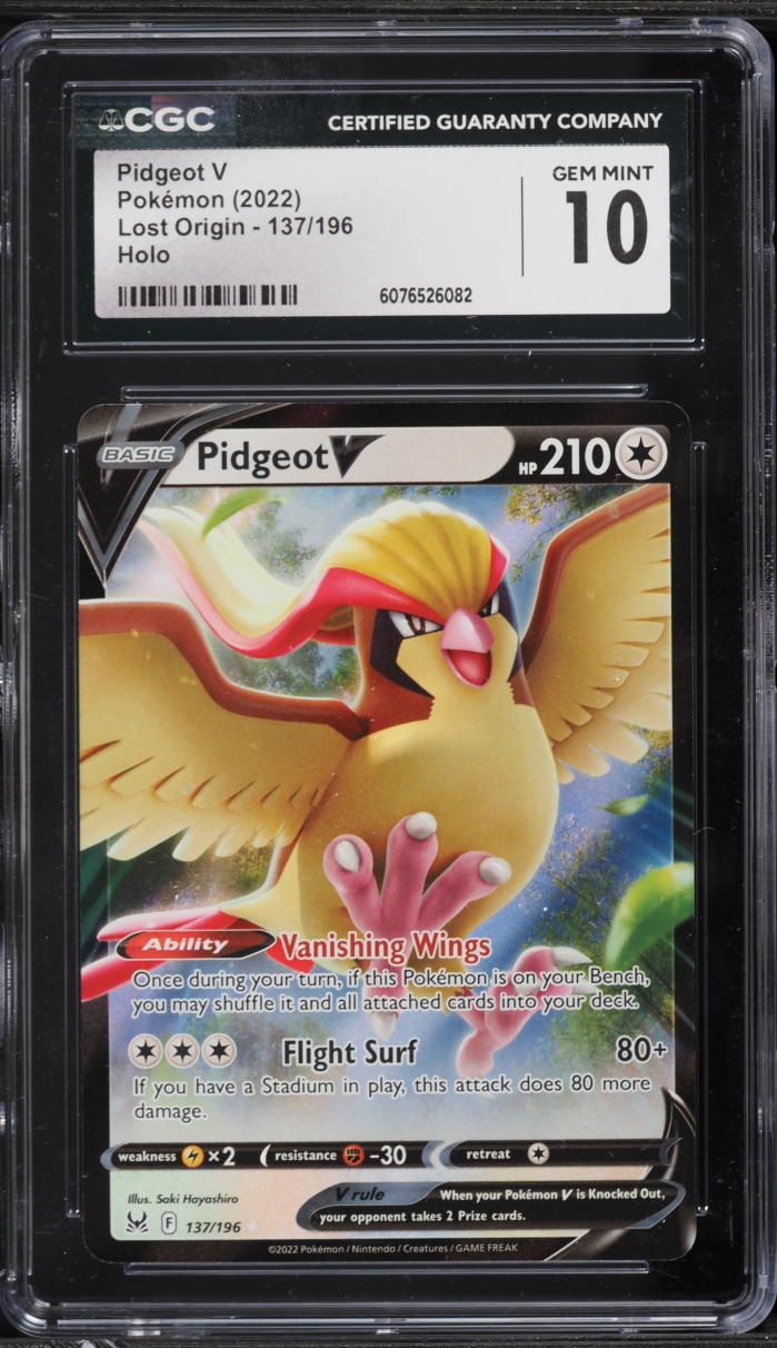 2022 Pokemon Sword & Shield Lost Origin Pidgeot V #137 CGC 10 GEM MINT