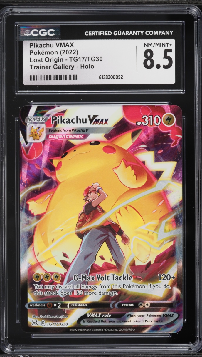 2022 Pokemon Sword & Shield Lost Origin CHR Pikachu VMAX #TG17 CGC 8.5 NM-MT+