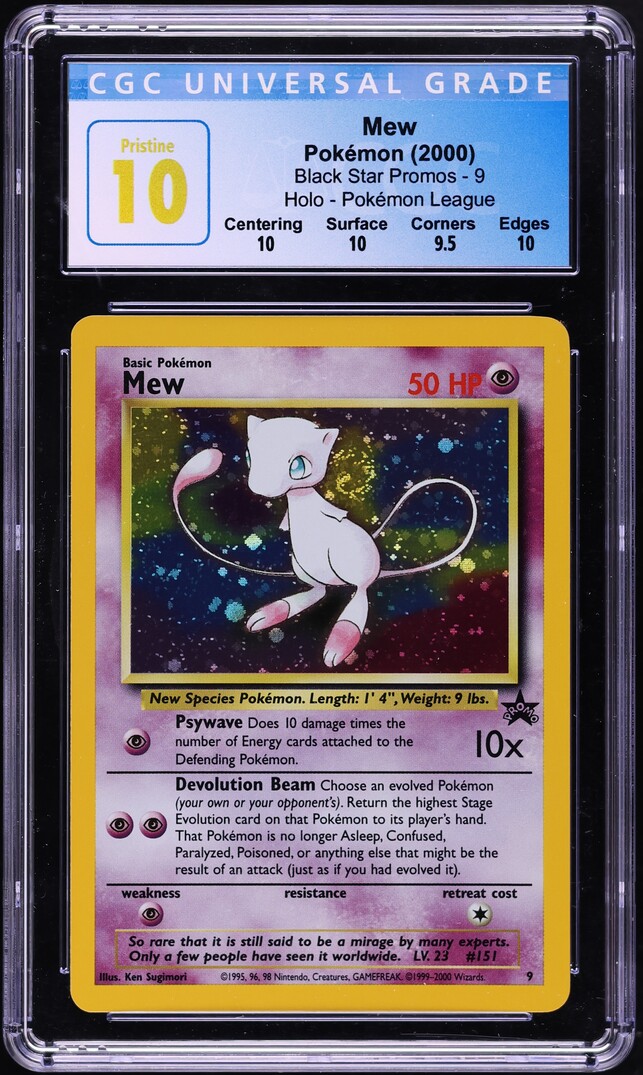 2000 Pokemon League Black Star Promo Holo Mew #9 CGC 10 PRISTINE