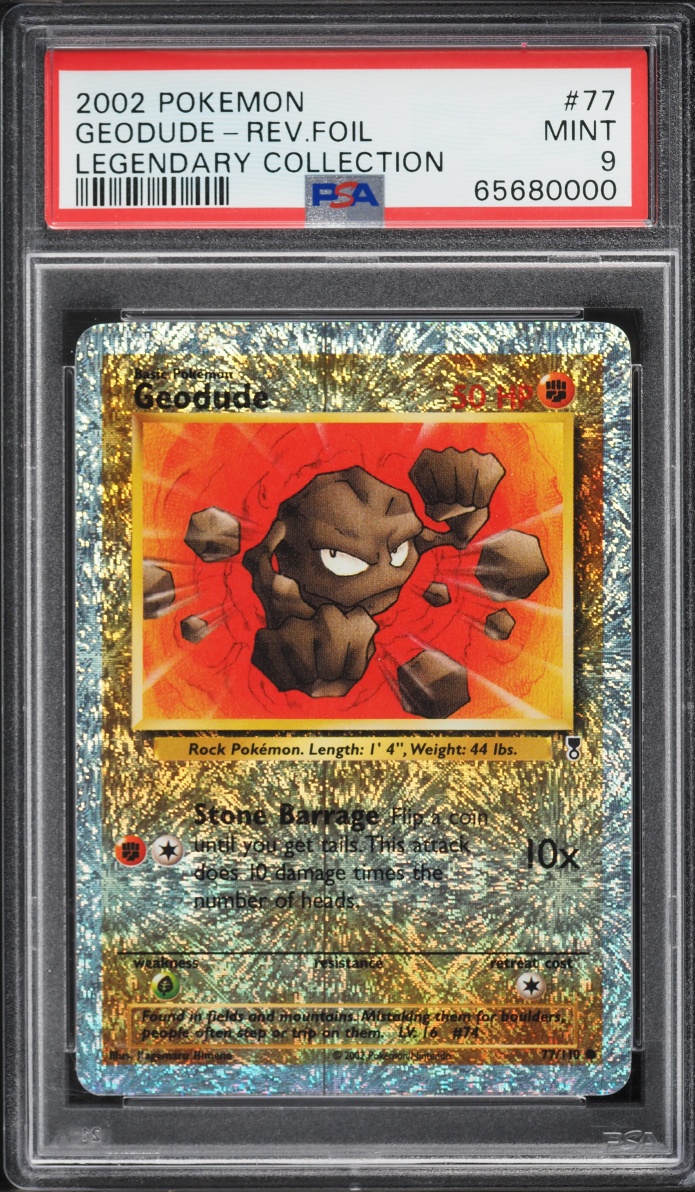 2002 Pokemon Legendary Collection Reverse Holo Geodude #77 PSA 9 MINT
