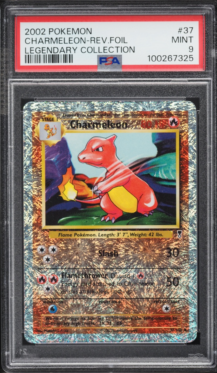 2002 Pokemon Legendary Collection Reverse Holo Charmeleon #37 PSA 9 MINT