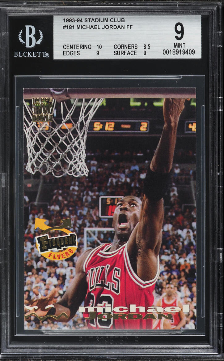 1993 Stadium Club Frequent Flyers Michael Jordan #181 BGS 9 MINT