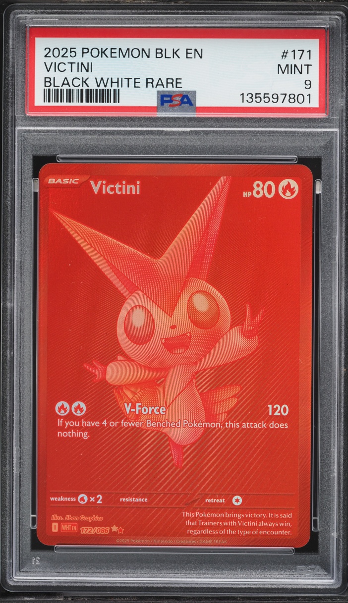 2025 Pokemon Scarlet & Violet Black Bolt BWR Victini #171 PSA 9 MINT