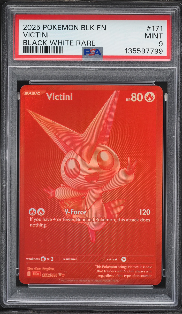 2025 Pokemon Scarlet & Violet Black Bolt BWR Victini #171 PSA 9 MINT