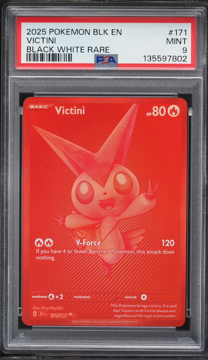 2025 Pokemon Scarlet & Violet Black Bolt BWR Victini #171 PSA 9 MINT