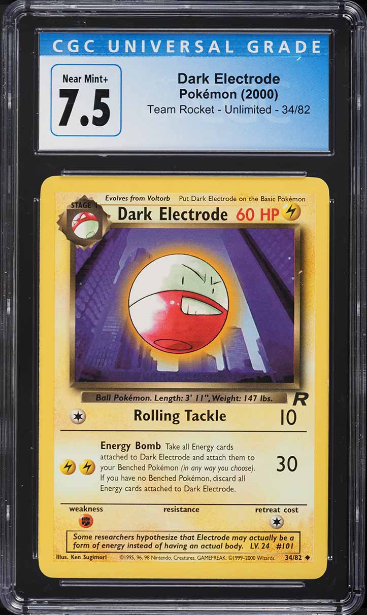 2000 Pokemon Team Rocket Dark Electrode #34 CGC 7.5 NRMT+