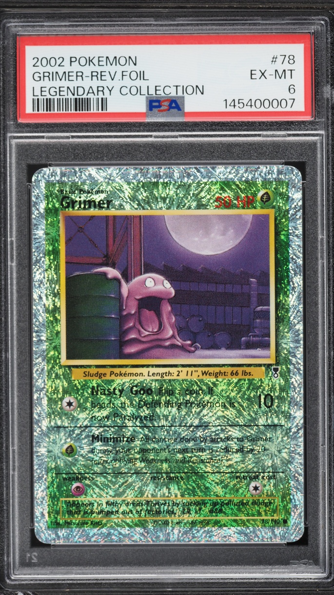 2002 Pokemon Legendary Collection Reverse Holo Grimer #78 PSA 6 EXMT