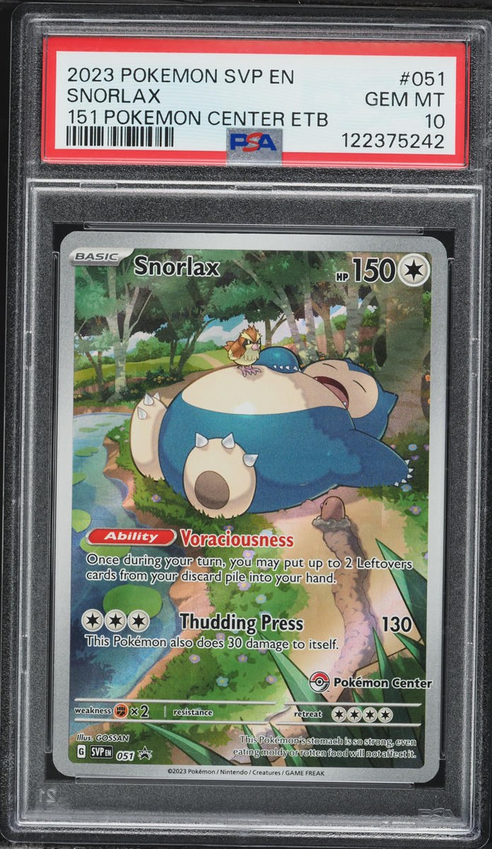 2023 Pokemon Scarlet & Violet 151 Center Elite Trainer Box Alt Art Snorlax #51 PSA 10 GEM MINT