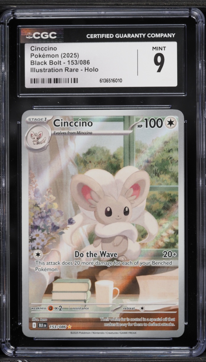 2025 Pokemon Scarlet & Violet Black Bolt IR Cinccino #153 CGC 9 MINT