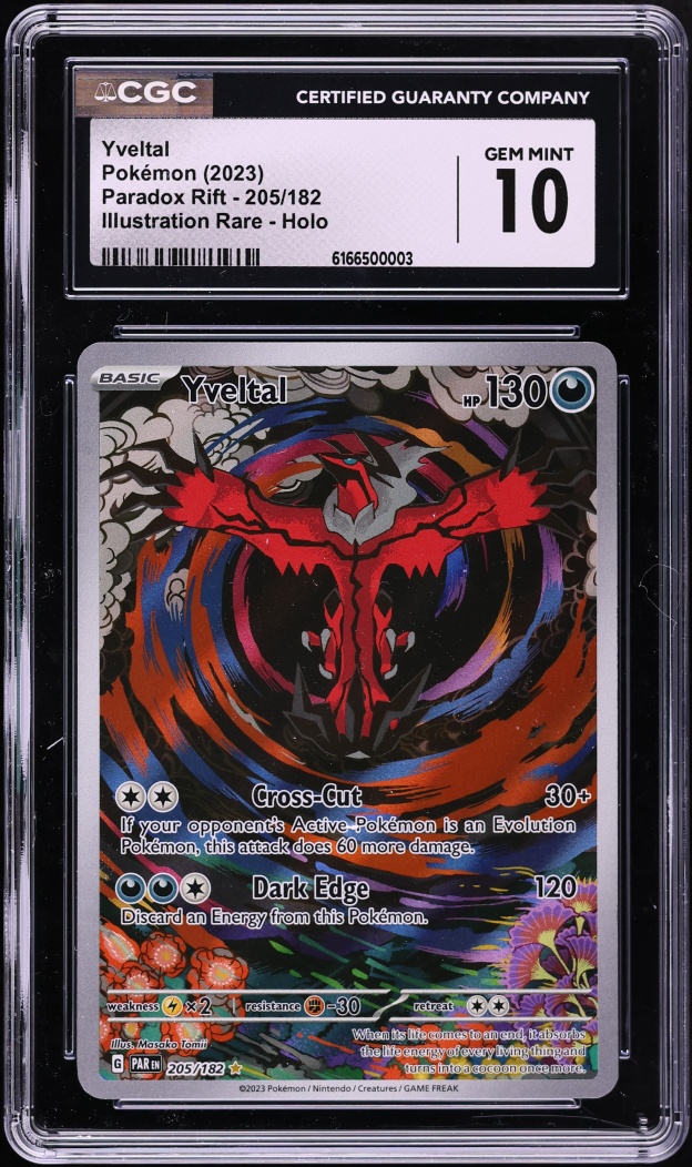 2023 Pokemon Scarlet & Violet Paradox Rift IR Yveltal #205 CGC 10 GEM MINT