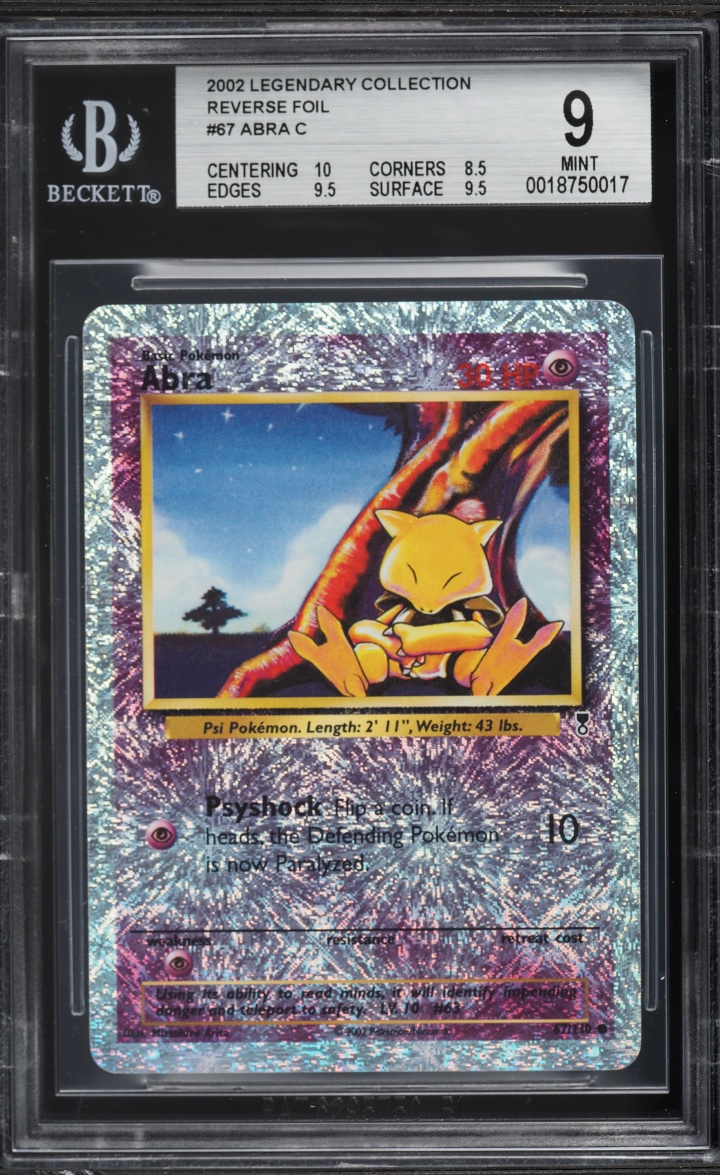 2002 Pokemon Legendary Collection Reverse Holo Abra #67 BGS 9 MINT