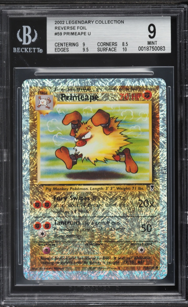 2002 Pokemon Legendary Collection Reverse Holo Primeape #59 BGS 9 MINT