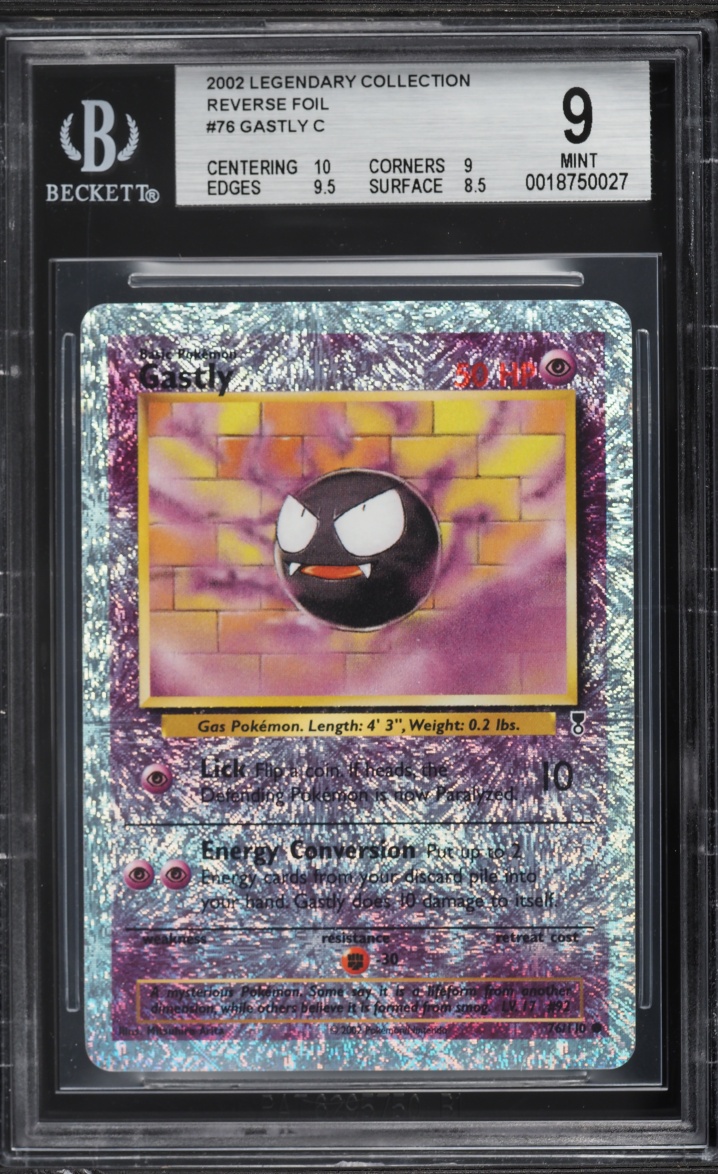 2002 Pokemon Legendary Collection Reverse Holo Gastly #76 BGS 9 MINT