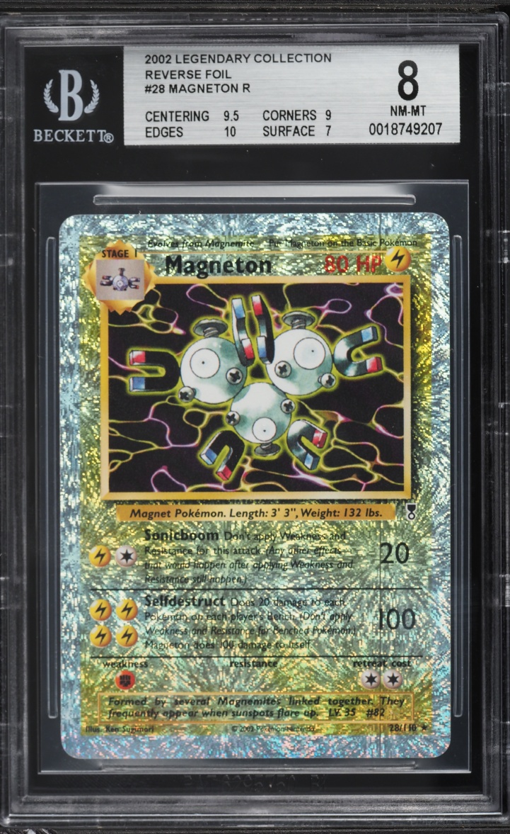 2002 Pokemon Legendary Collection Reverse Holo Magneton #28 BGS 8 NM-MT