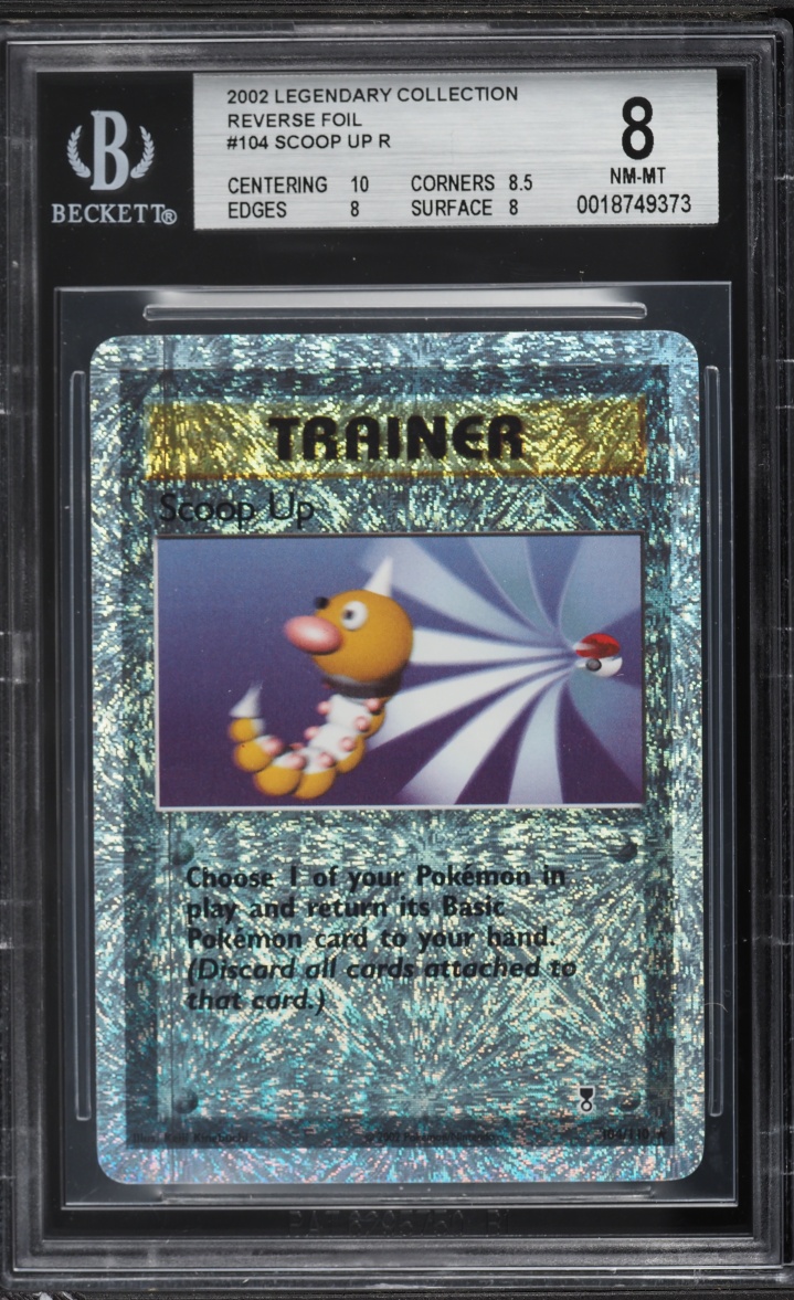 2002 Pokemon Legendary Collection Reverse Holo Scoop Up #104 BGS 8 NM-MT
