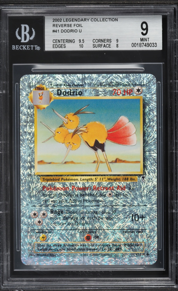 2002 Pokemon Legendary Collection Reverse Holo Dodrio #41 BGS 9 MINT