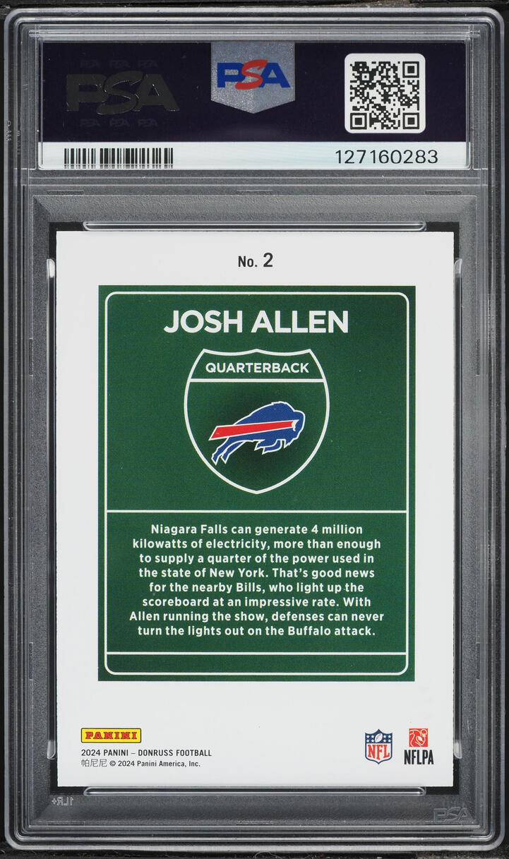 2024 Donruss Downtown Josh Allen #2 PSA 10 GEM MINT