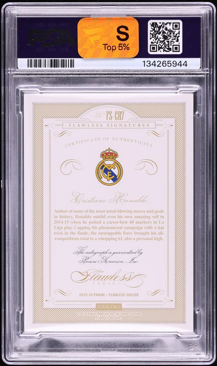 2015 Panini Flawless Signature Cristiano Ronaldo AUTO DNA 10