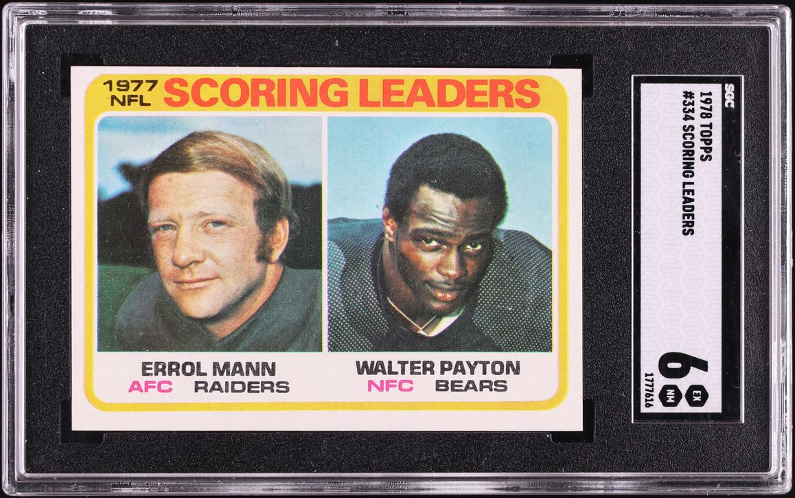 1978 Topps Football Walter Payton SCORING LDRS #334 SGC 6 EXMT
