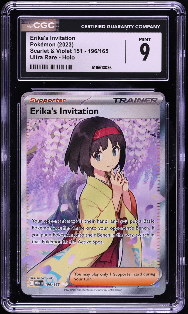 2023 Pokemon Scarlet & Violet 151 Full Art Erika's Invitation #196 CGC 9 MINT