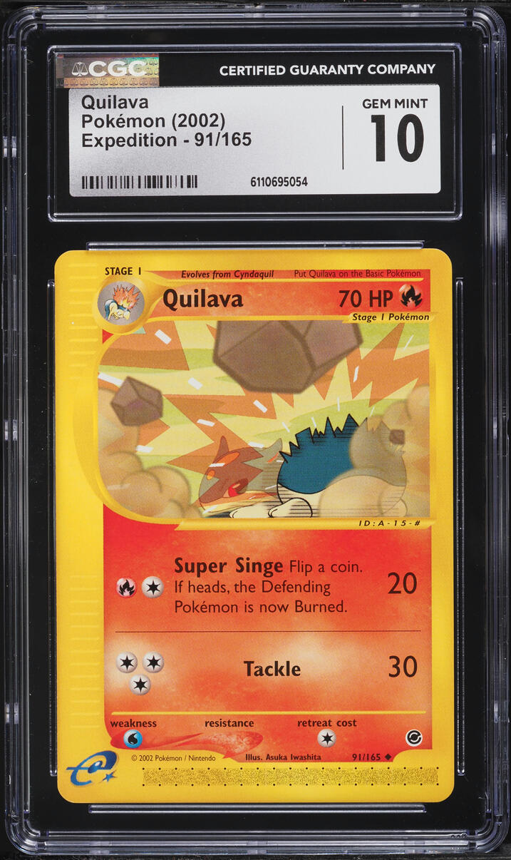 2002 Pokemon Expedition Quilava #91 CGC 10 GEM MINT