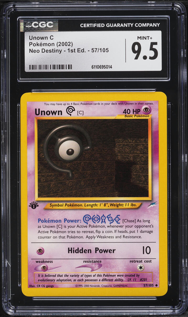 2002 Pokemon Neo Destiny 1st Edition Unown C #57 CGC 9.5 MINT+
