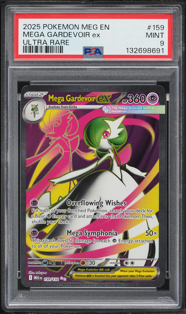 2025 Pokemon Mega Evolution Full Art Mega Gardevoir ex #159 PSA 9 MINT