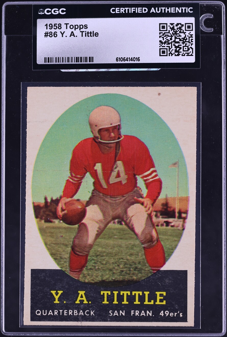 1958 Topps Football Y.A. Tittle #86 CGC AUTH
