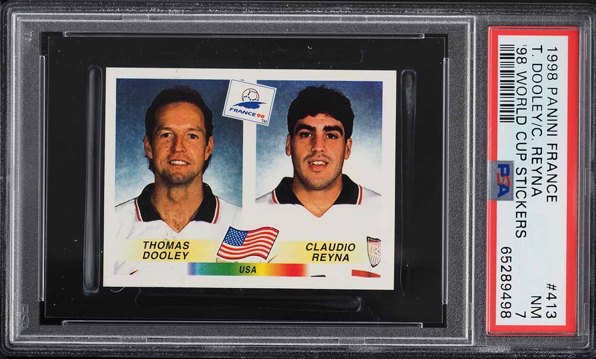 1998 Panini France '98 World Cup Stickers Dooley Claudio Reyna ROOKIE #413 PSA 7 NRMT