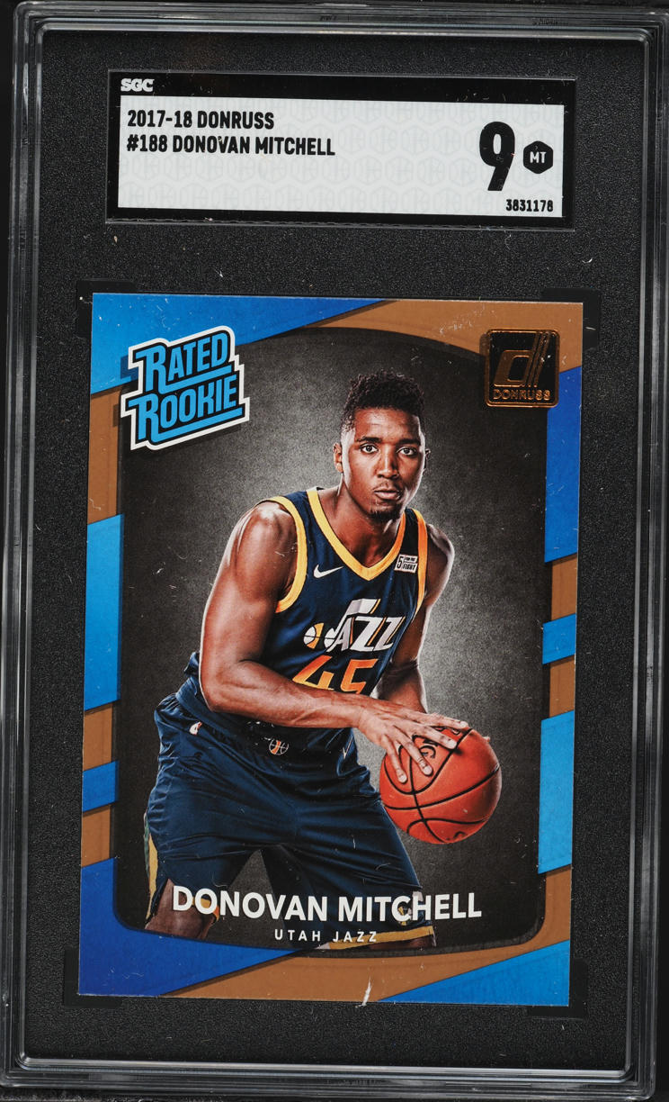 2017 Donruss Basketball Donovan Mitchell ROOKIE #188 SGC 9 MINT