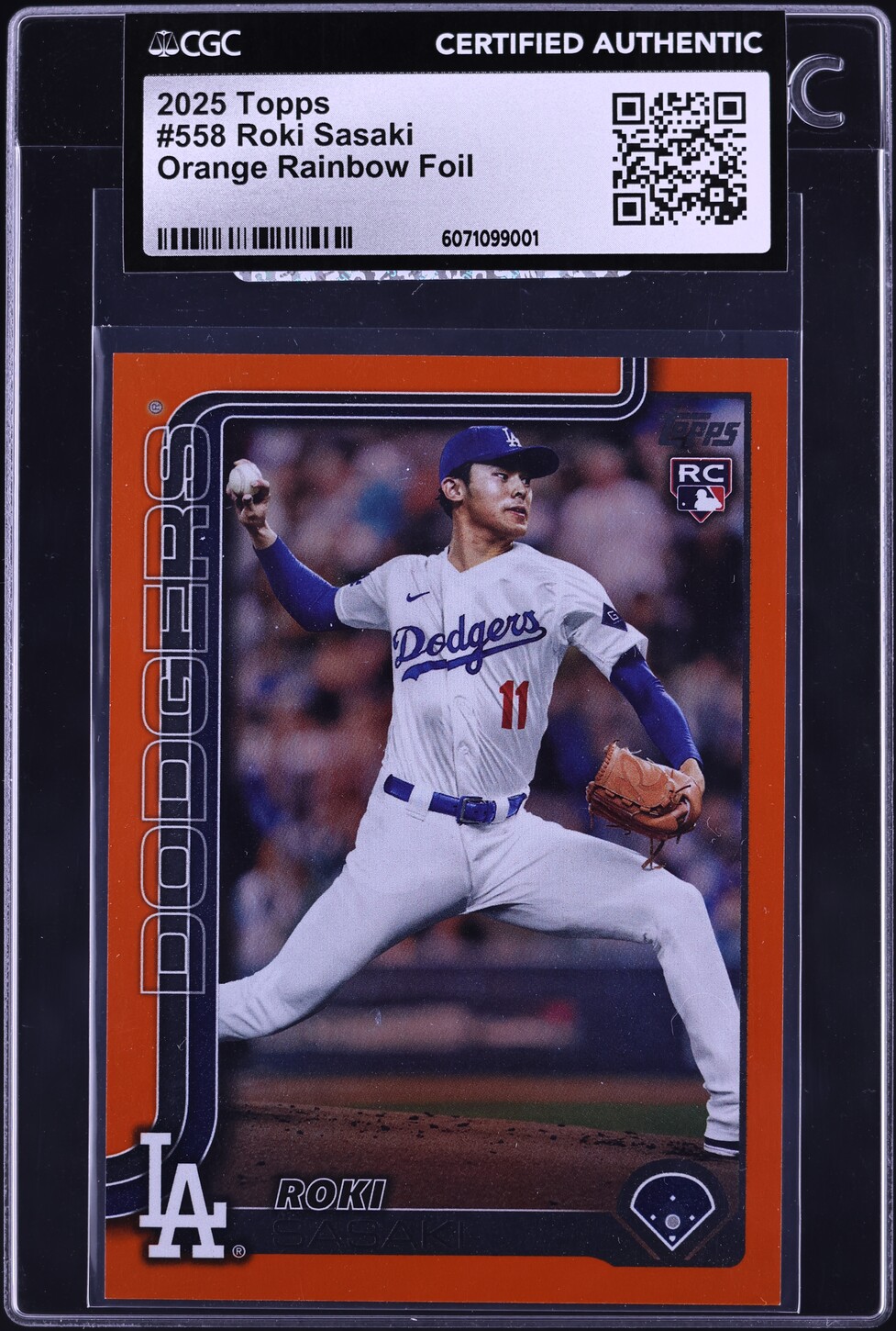 2025 Topps Orange Rainbow Foil Roki Sasaki ROOKIE /25 #558
